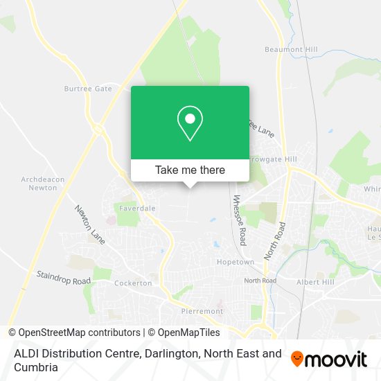 How to get to ALDI Distribution Centre, Darlington by bus or train?