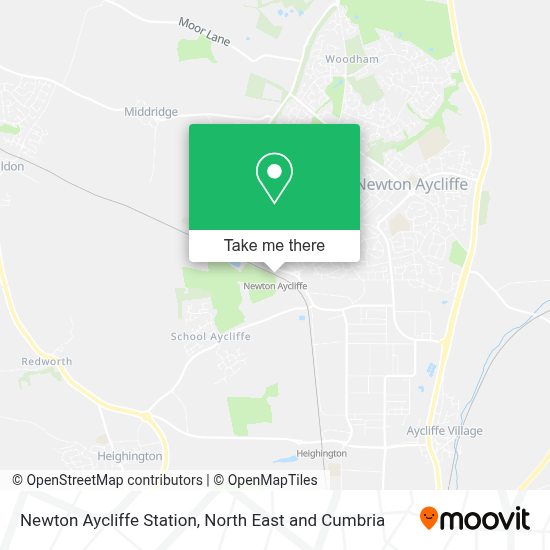 How to get to Newton Aycliffe Station in County Durham by bus or train?