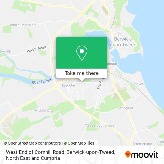 How to get to West End of Cornhill Road, BerwickuponTweed in