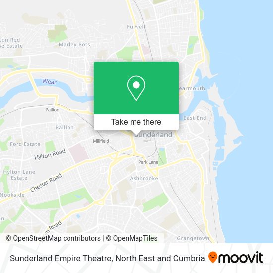 How to get to Sunderland Empire Theatre by bus, underground or train?
