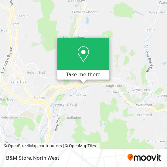 How to get to B&M Store in Rawtenstall by bus or train?