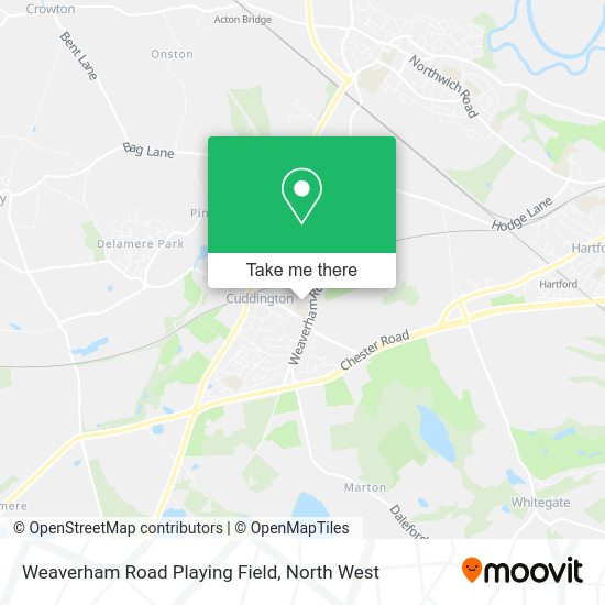 How to get to Weaverham Road Playing Field in Cuddington by Bus or Train?