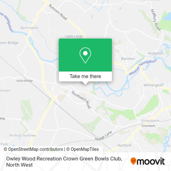 How to get to Owley Wood Recreation Crown Green Bowls Club in Weaverham