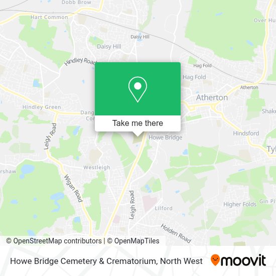 How to get to Howe Bridge Cemetery & Crematorium in Atherton by bus or