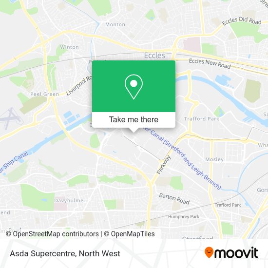 How to get to Asda Supercentre in Trafford Park by bus, light rail or