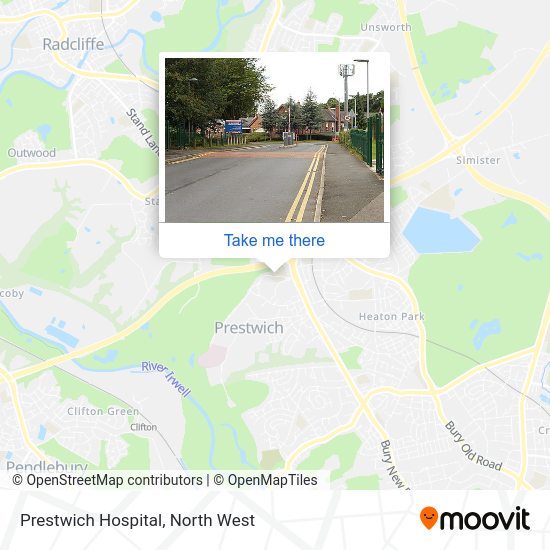 How to get to Prestwich Hospital by bus, train or light rail?