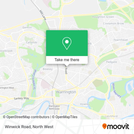 How to get to Winwick Road in Warrington by bus or train?