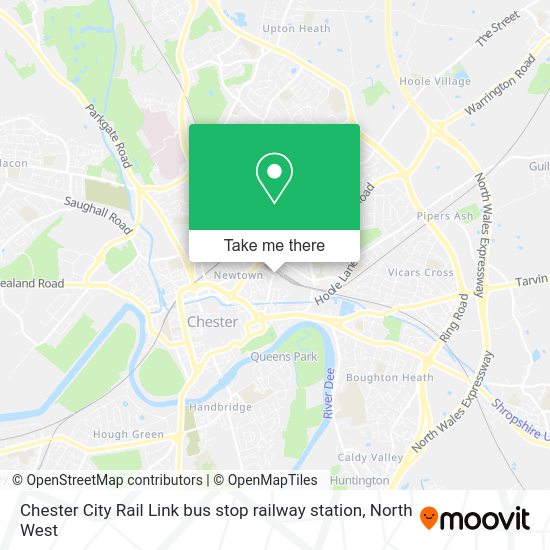 How to get to Chester City Rail Link bus stop railway station by train