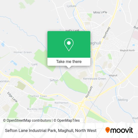 How to get to Sefton Lane Industrial Park, Maghull by bus or train?