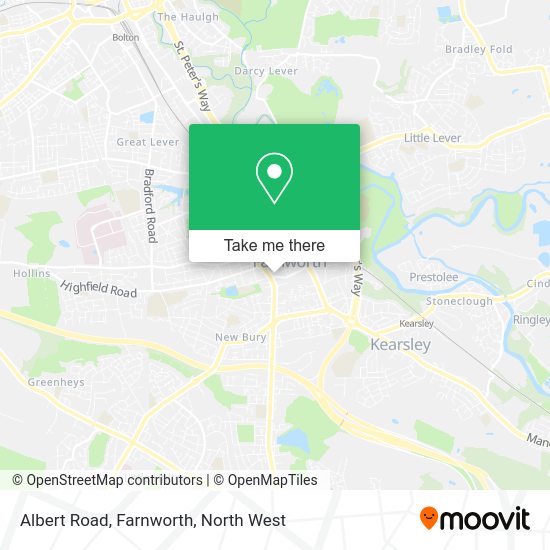 How to get to Albert Road, Farnworth by bus or train?
