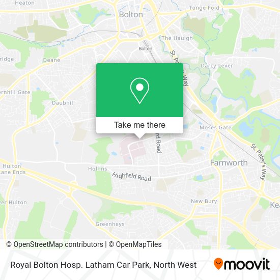 How to get to Royal Bolton Hosp. Latham Car Park by bus or train?