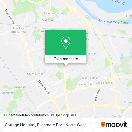 How to get to Cottage Hospital, Ellesmere Port by bus or train?