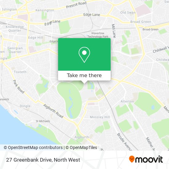 How to get to 27 Greenbank Drive in Liverpool by bus or train?