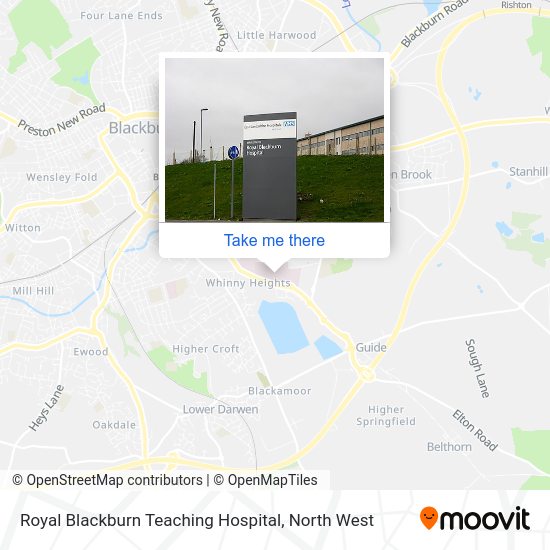 How to get to Royal Blackburn Teaching Hospital by bus or train?