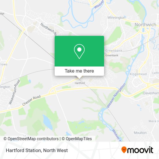 How to get to Hartford Station in Northwich by Train or Bus?