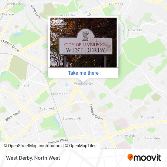 How to get to West Derby in Liverpool by bus or train?