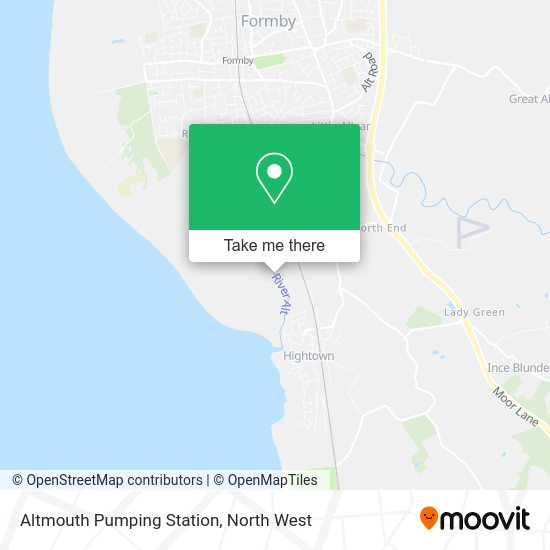 How to get to Altmouth Pumping Station in Formby by train or bus?