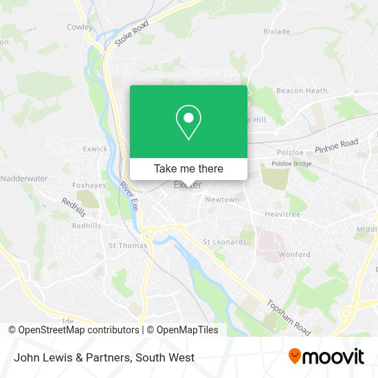 How to get to John Lewis & Partners in Exeter by bus or train?