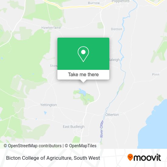 How to get to Bicton College of Agriculture in East Devon by bus or train?