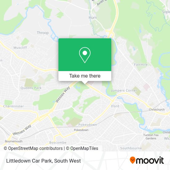 How to get to Littledown Car Park in Bournemouth by bus or train?