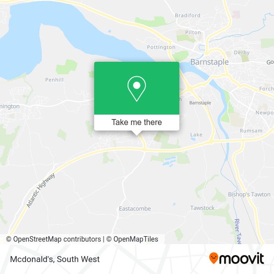 How to get to Mcdonald's in North Devon by Train or Bus?