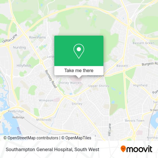 How to get to Southampton General Hospital by bus or train?