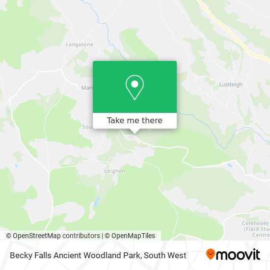 How to get to Becky Falls Ancient Woodland Park in Teignbridge by Bus