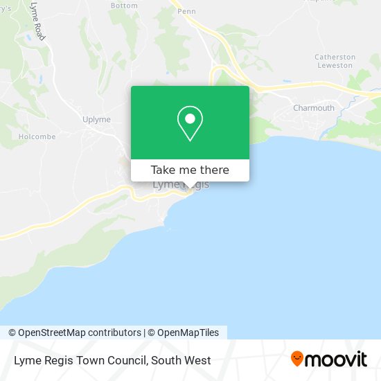 How to get to Lyme Regis Town Council in West Dorset by Bus or Train?