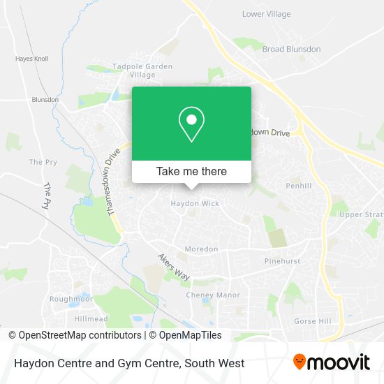 How to get to Haydon Centre and Gym Centre in Swindon by Bus or Train?