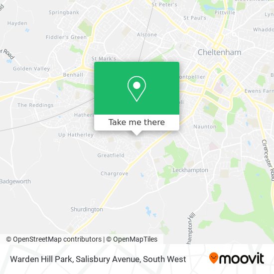 How to get to Warden Hill Park, Salisbury Avenue in Cheltenham by bus