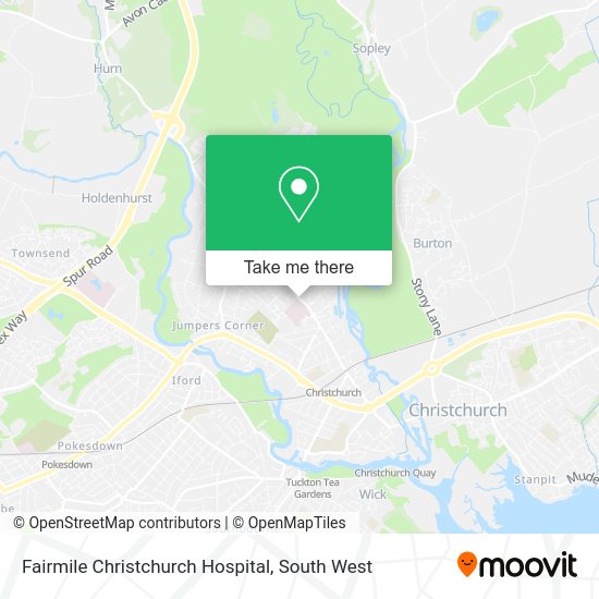 How to get to Fairmile Christchurch Hospital by Bus or Train?