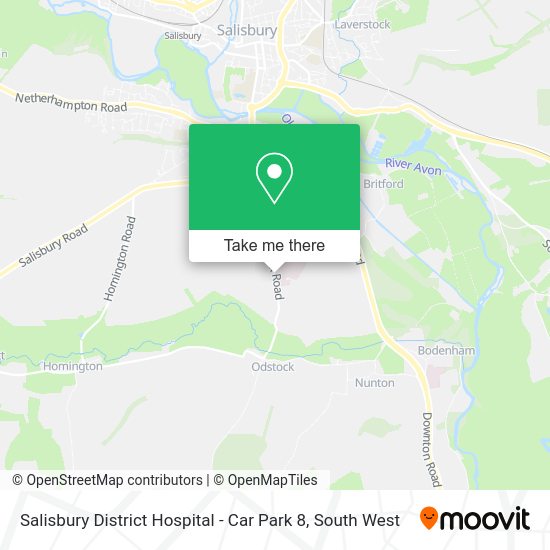 How to get to Salisbury District Hospital Car Park 8 in Wiltshire by