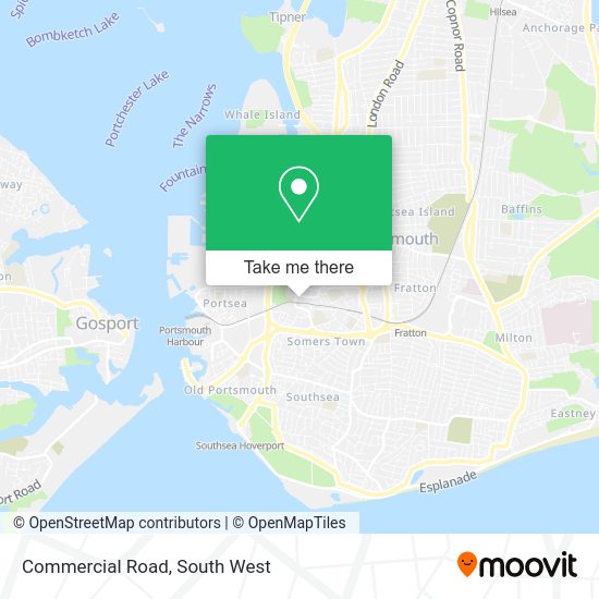 How to get to Commercial Road in Portsmouth by train?