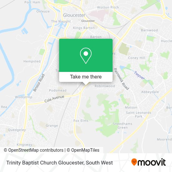 How to get to Trinity Baptist Church Gloucester by Bus or Train?