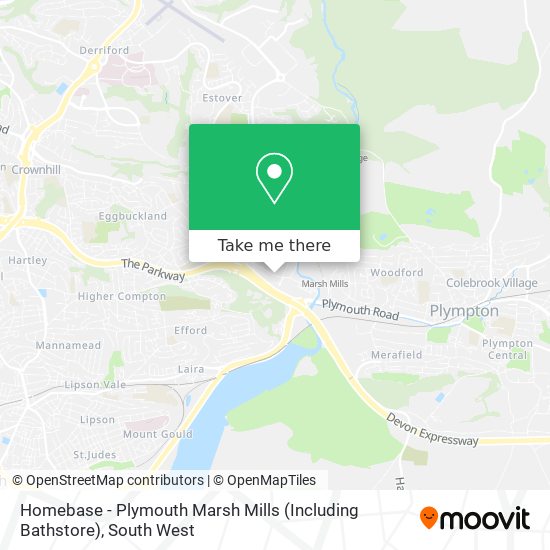 How to get to Homebase Plymouth Marsh Mills (Including Bathstore) by