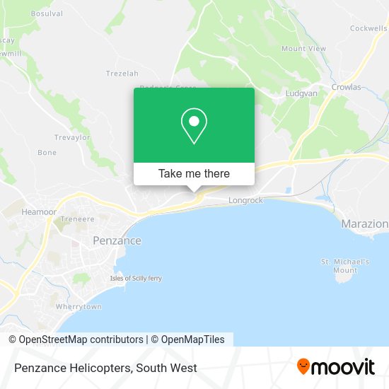 How to get to Penzance Helicopters in Cornwall by Bus or Train?