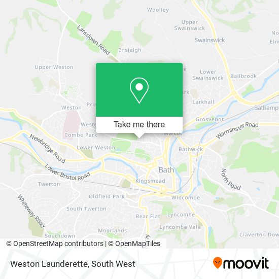 How to get to Weston Launderette in Bath And North East Somerset by Bus