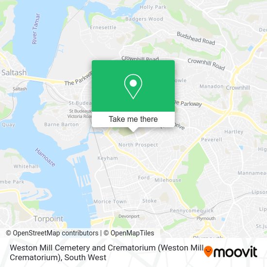 How to get to Weston Mill Cemetery and Crematorium (Weston Mill