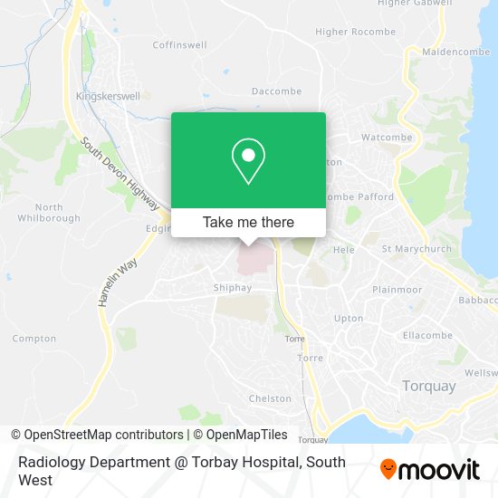 How to get to Radiology Department Torbay Hospital by bus, train or