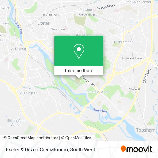 How to get to Exeter & Devon Crematorium by bus or train?
