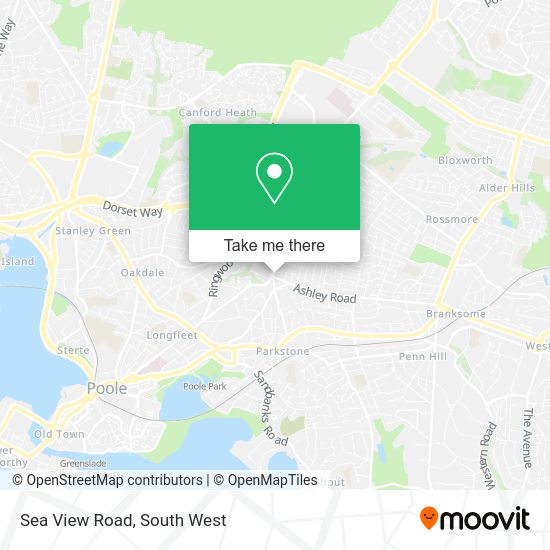 How to get to Sea View Road in Poole by bus or train?