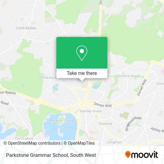 How to get to Parkstone Grammar School in Poole by bus or train?