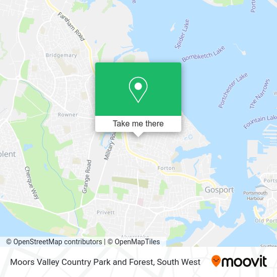How to get to Moors Valley Country Park and Forest in Gosport by bus or ferry?