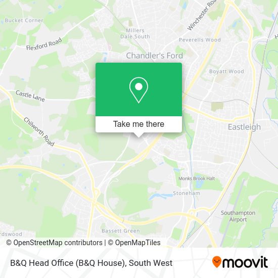 How to get to B&Q Head Office (B&Q House) in Eastleigh by bus, train or