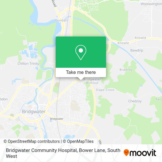 How to get to Bridgwater Community Hospital, Bower Lane in Sedgemoor by