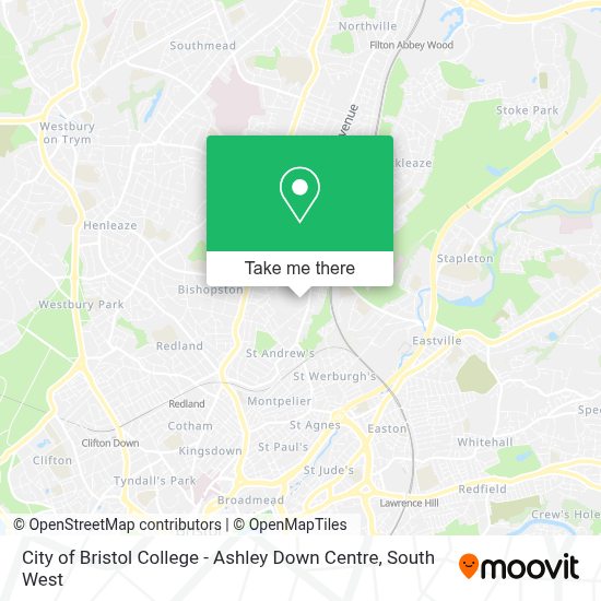 How to get to City of Bristol College Ashley Down Centre in Bristol