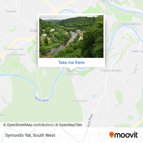 How to get to Symonds Yat in Forest Of Dean by bus or train?