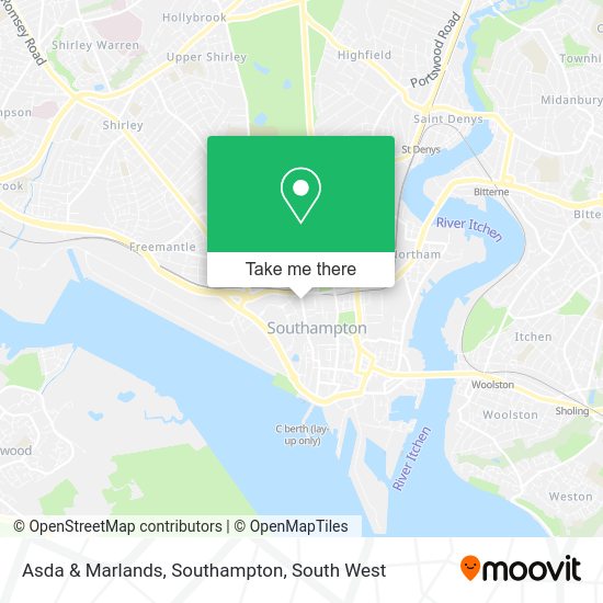 How to get to Asda & Marlands, Southampton by bus or train?