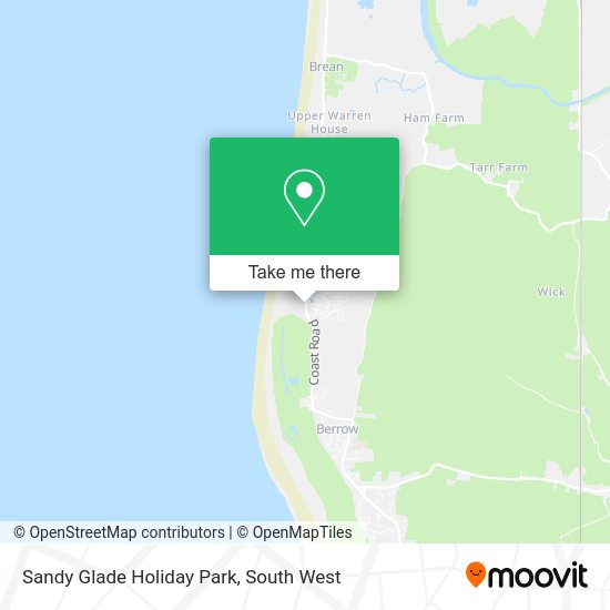 How to get to Sandy Glade Holiday Park in Sedgemoor by bus or train?