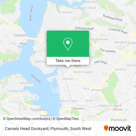 How to get to Camels Head Dockyard, Plymouth by bus or train?